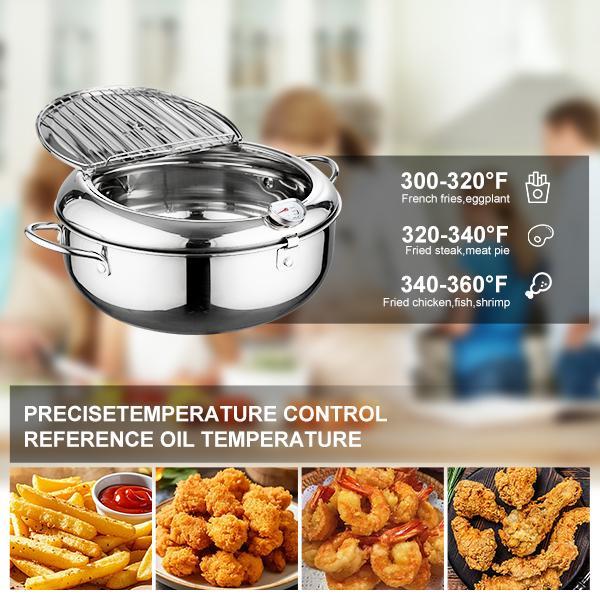 OLLA FREIDORA DE ACERO INOXIDABLE CON TERMOMETRO