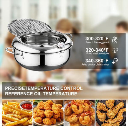 OLLA FREIDORA DE ACERO INOXIDABLE CON TERMOMETRO