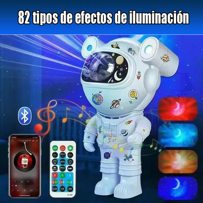 Proyector Astronauta con Bluetooth – 82 Efectos de Luz LED, Nebulosa y Estrellas