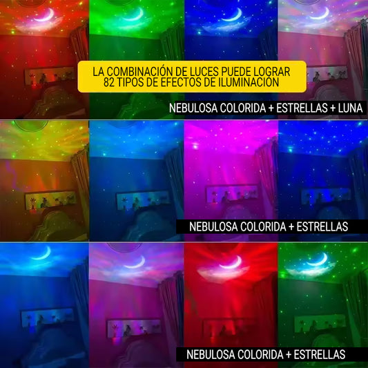 Proyector Astronauta con Bluetooth – 82 Efectos de Luz LED, Nebulosa y Estrellas